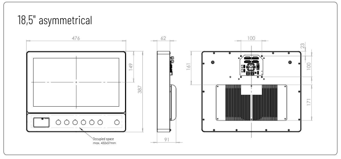 S-Line Gen.5 Panel PC Zeichnung